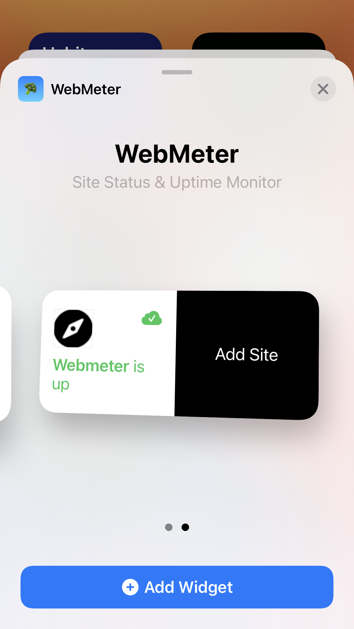 WebMeter widget add